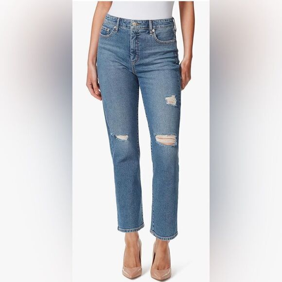 Jessica Simpson Womens Spotlight Denim Straight Leg Jeans Size 31 On the Run - Picture 1 of 14